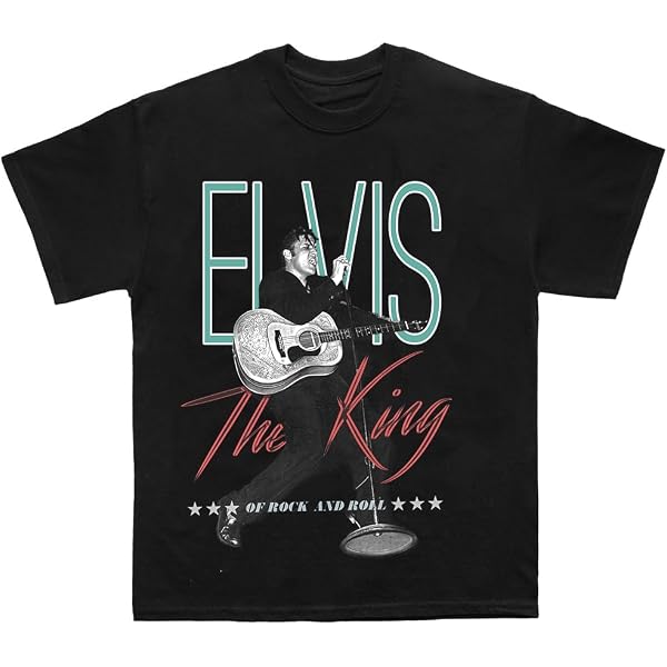 Elvis Presley Unisex-Adult Official Merch Grey Photo T-Shirt
